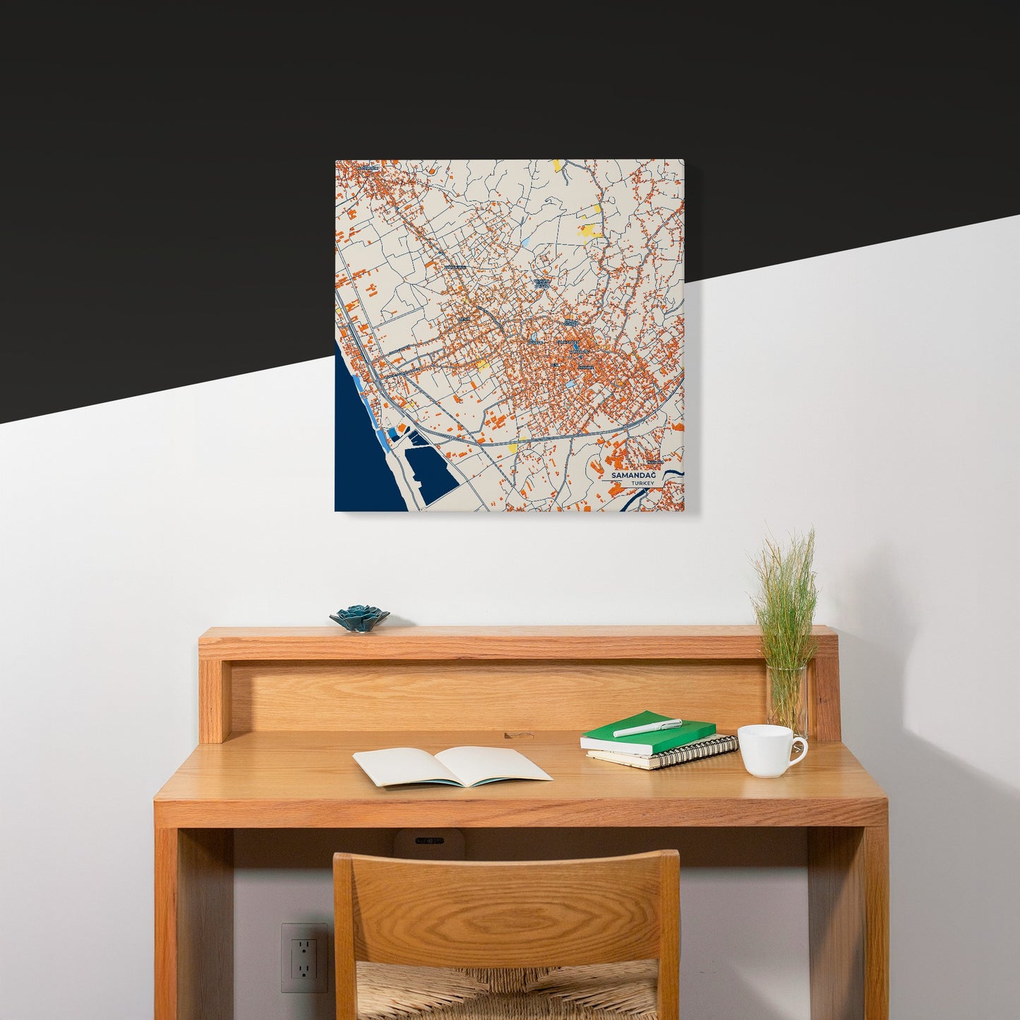 Samandağ Turkey Colorful City Map Canvas Print Scene