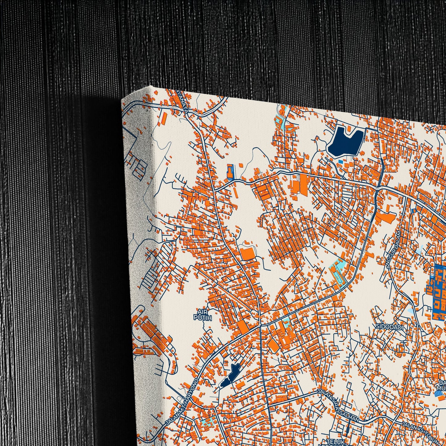Samarinda Indonesia Colorful City Map Canvas Print Detail