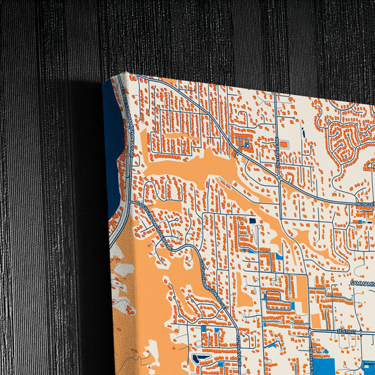 Sammamish Washington Colorful City Map Canvas Print Detail