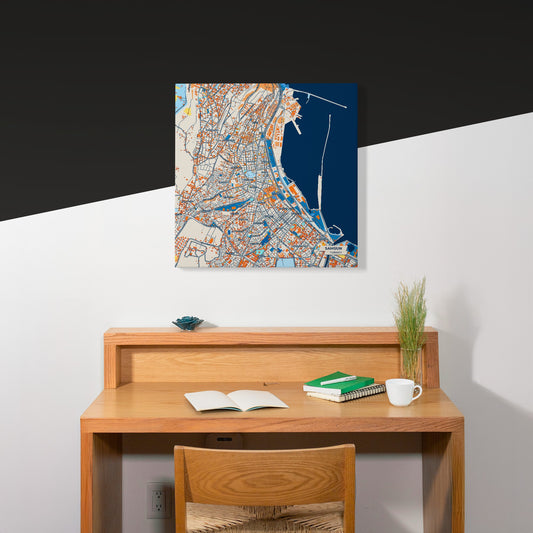 Samsun Turkey Colorful City Map Canvas Print Scene