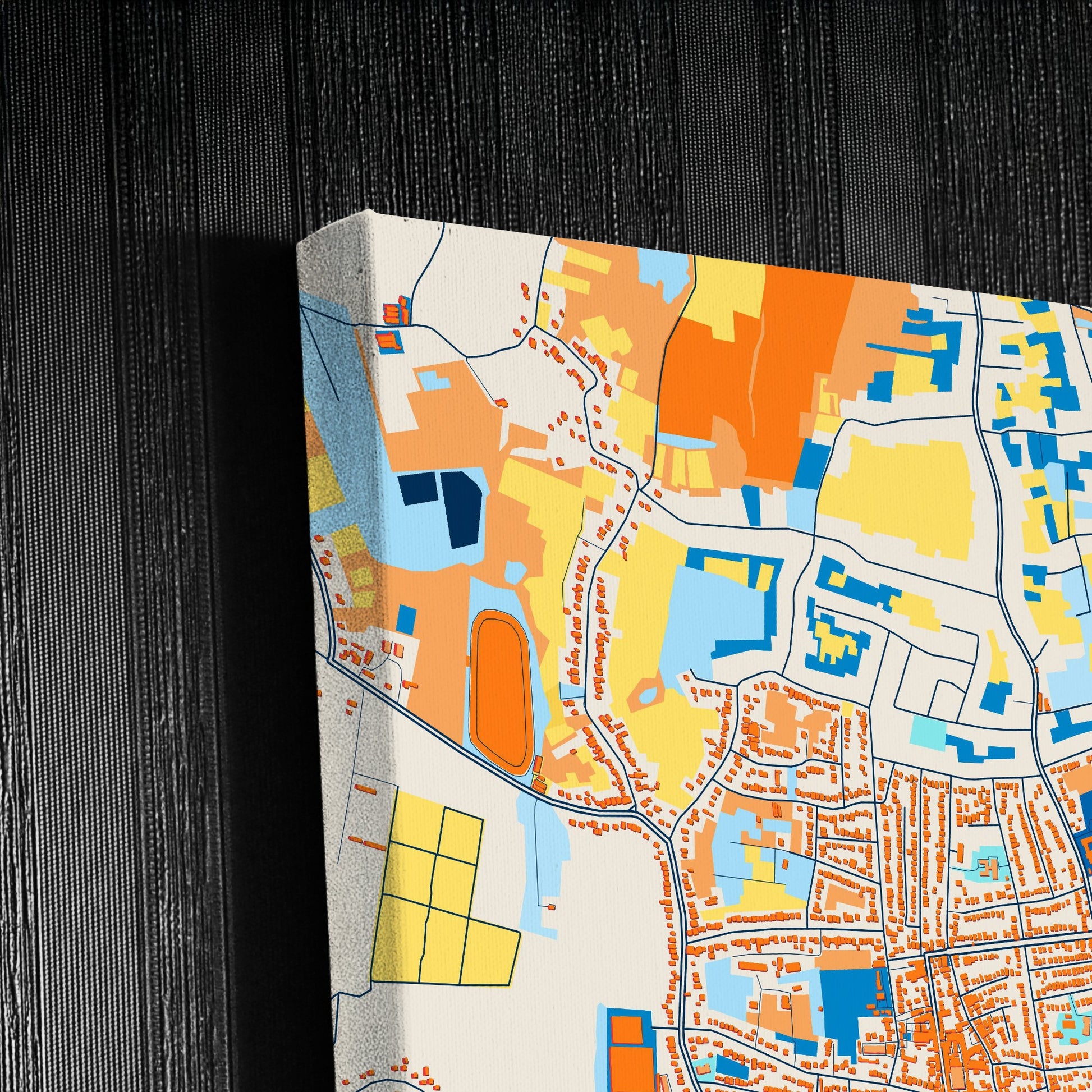Samtredia Georgia Colorful City Map Canvas Print Detail