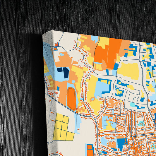 Samtredia Georgia Colorful City Map Canvas Print Detail