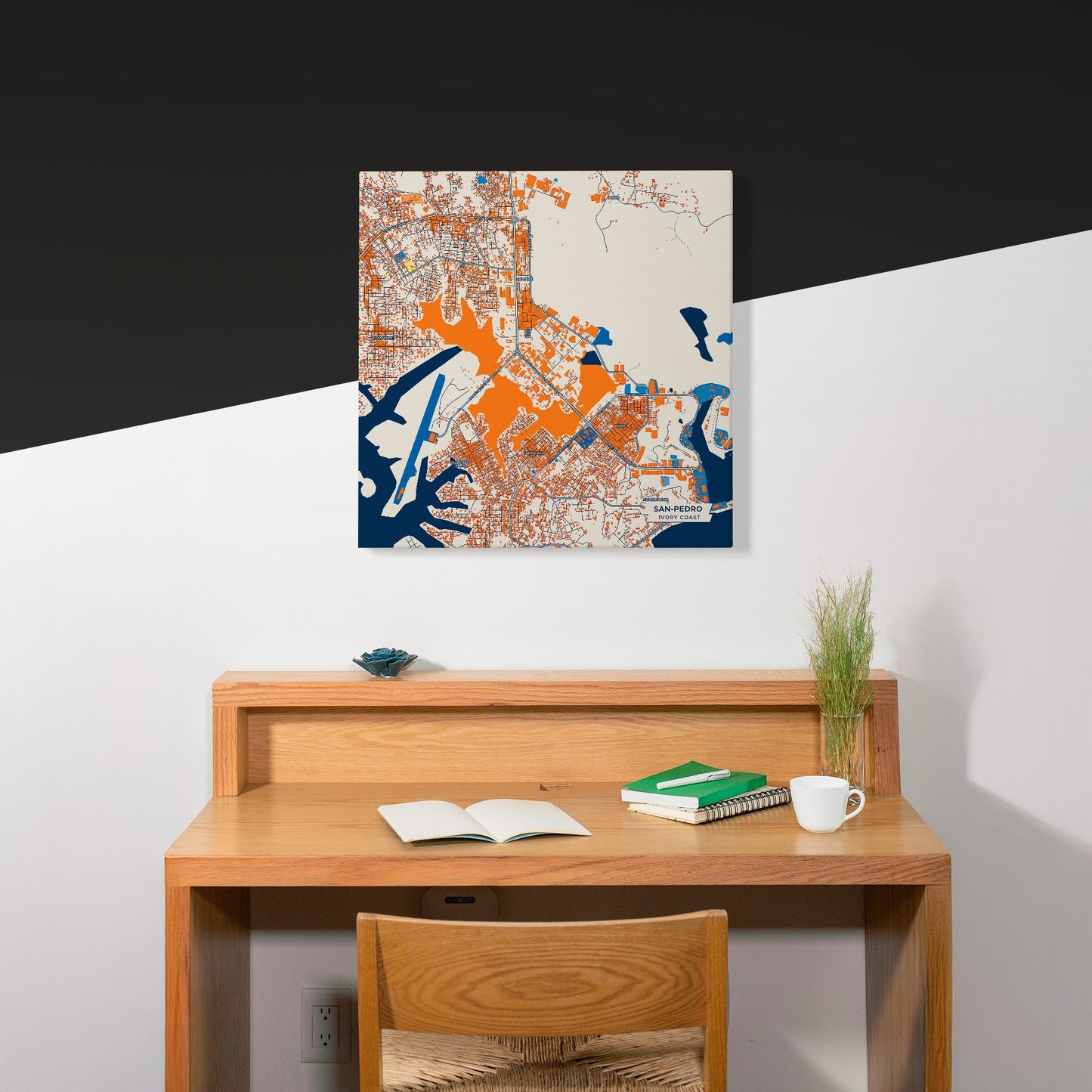 San-Pedro Ivory Coast Colorful City Map Canvas Print Scene