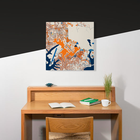 San-Pedro Ivory Coast Colorful City Map Canvas Print Scene