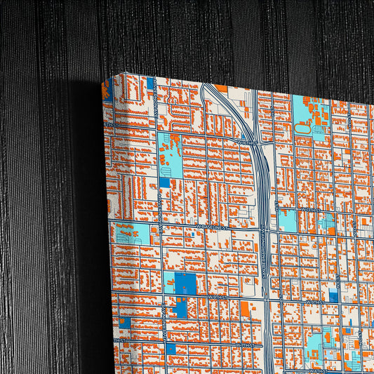 San Bernardino California Colorful City Map Canvas Print Detail