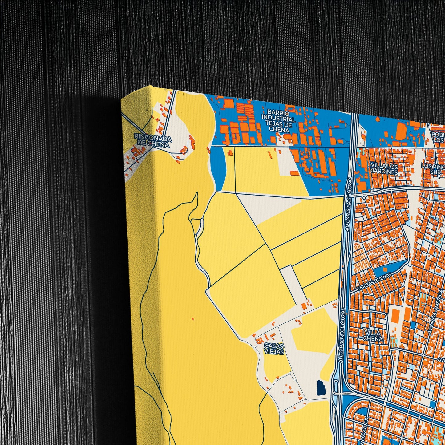 San Bernardo Chile Colorful City Map Canvas Print Detail