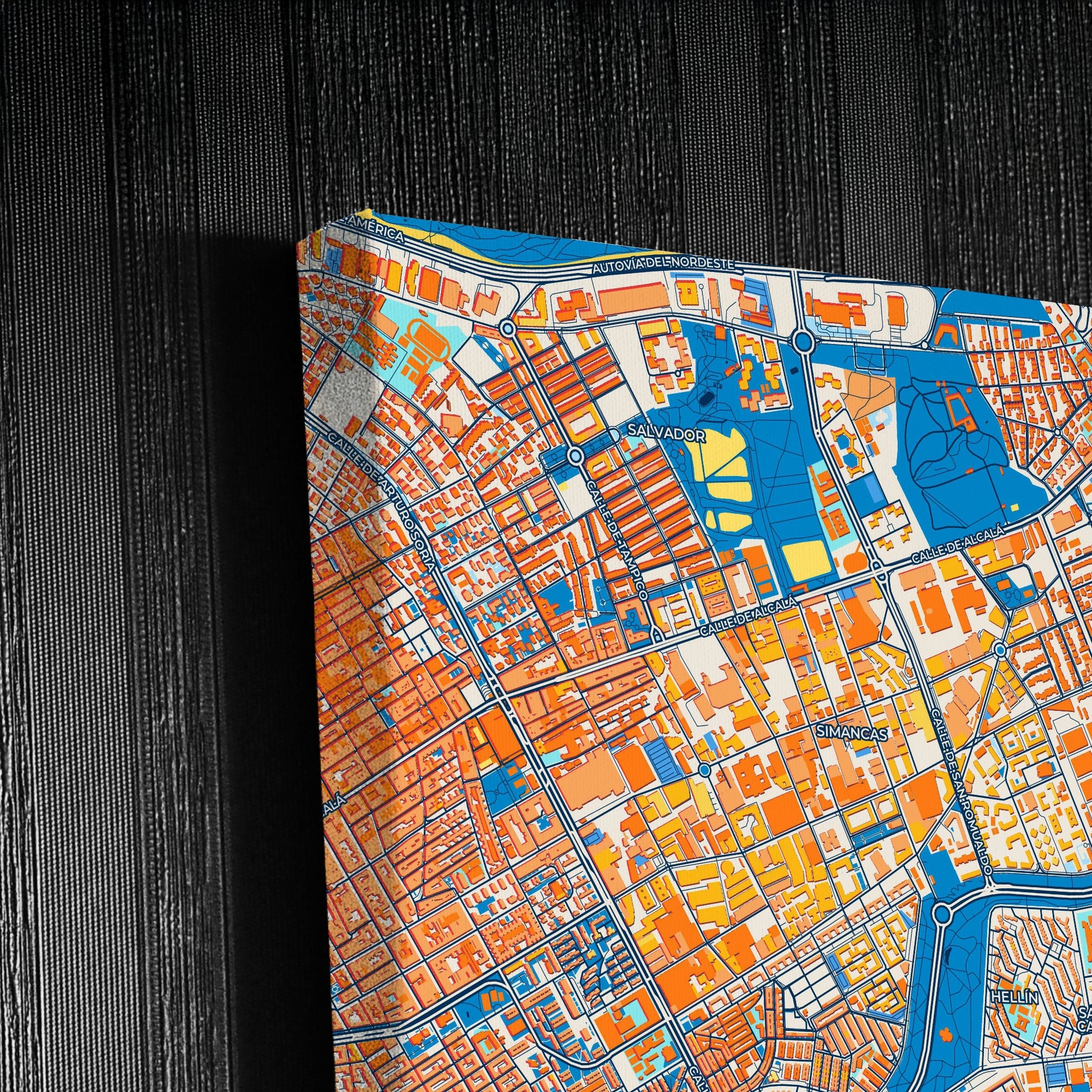 San Blas Spain Colorful City Map Canvas Print Detail
