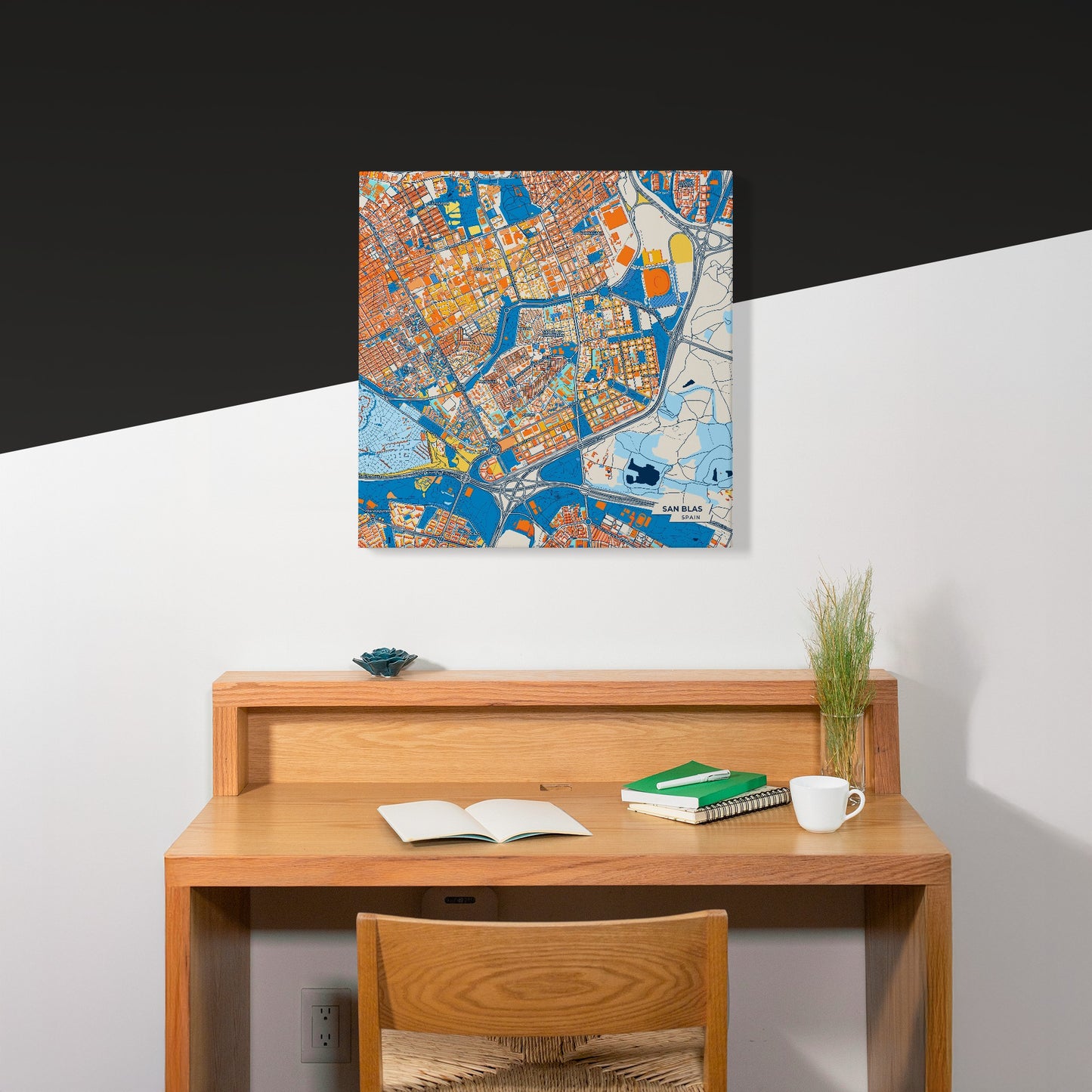 San Blas Spain Colorful City Map Canvas Print Scene