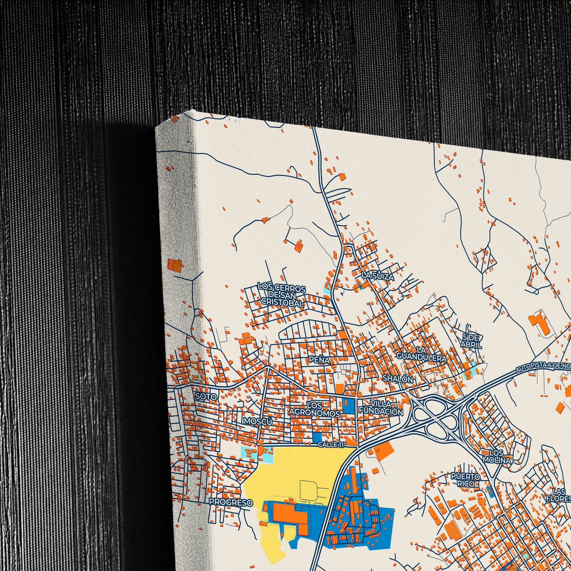 San Cristóbal Dominican Republic Colorful City Map Canvas Print Detail