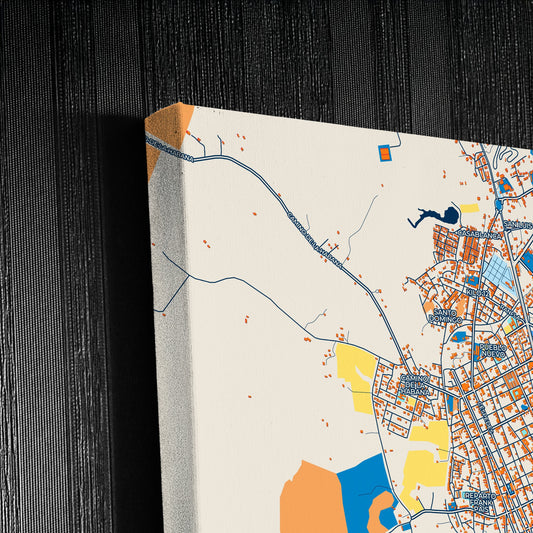 Sancti Spíritus Cuba Colorful City Map Canvas Print Detail