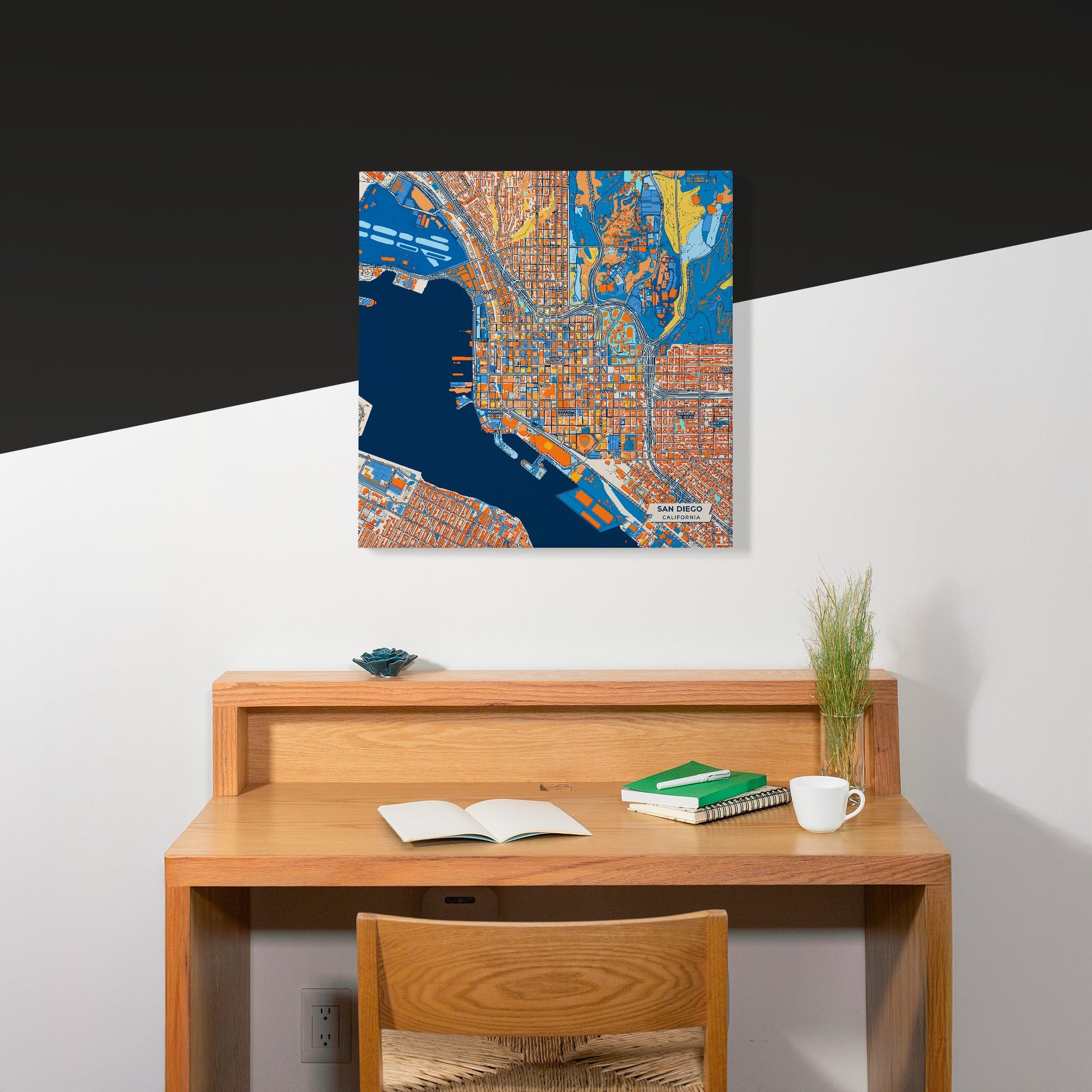 San Diego California Colorful City Map Canvas Print Scene