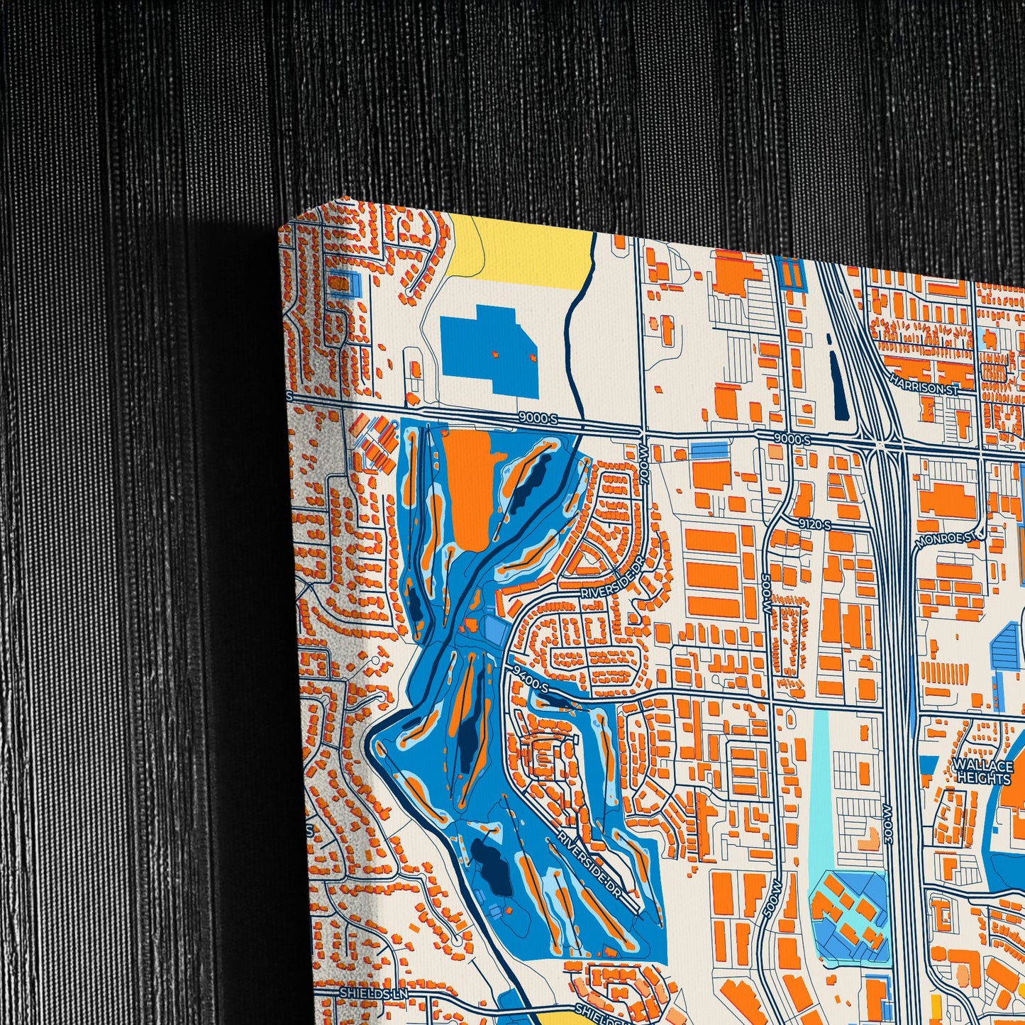 Sandy Utah Colorful City Map Canvas Print Detail