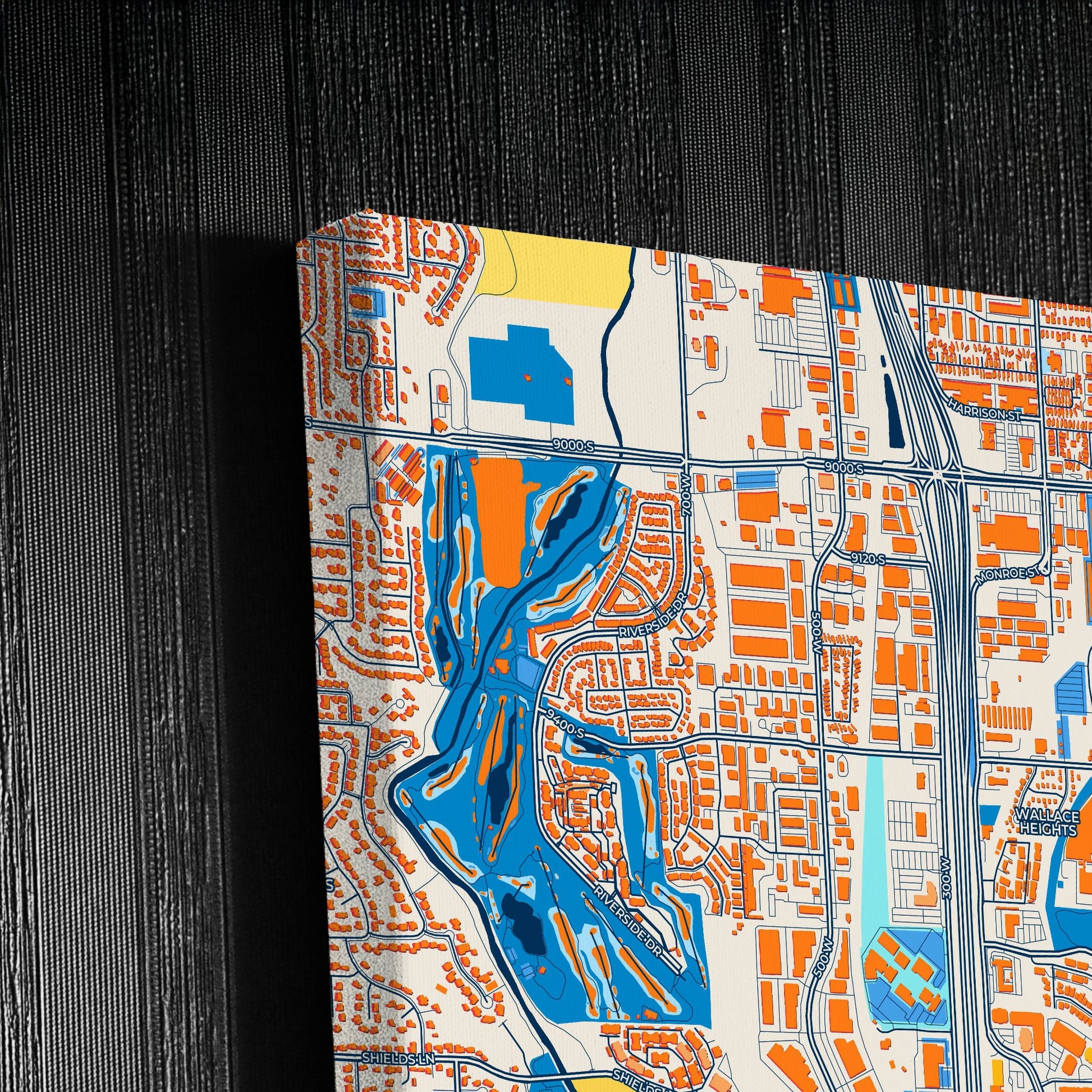 Sandy Utah Colorful City Map Canvas Print Detail