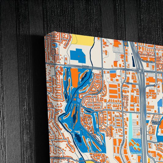 Sandy Utah Colorful City Map Canvas Print Detail