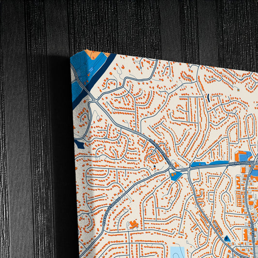 Sandy Springs Georgia Colorful City Map Canvas Print Detail