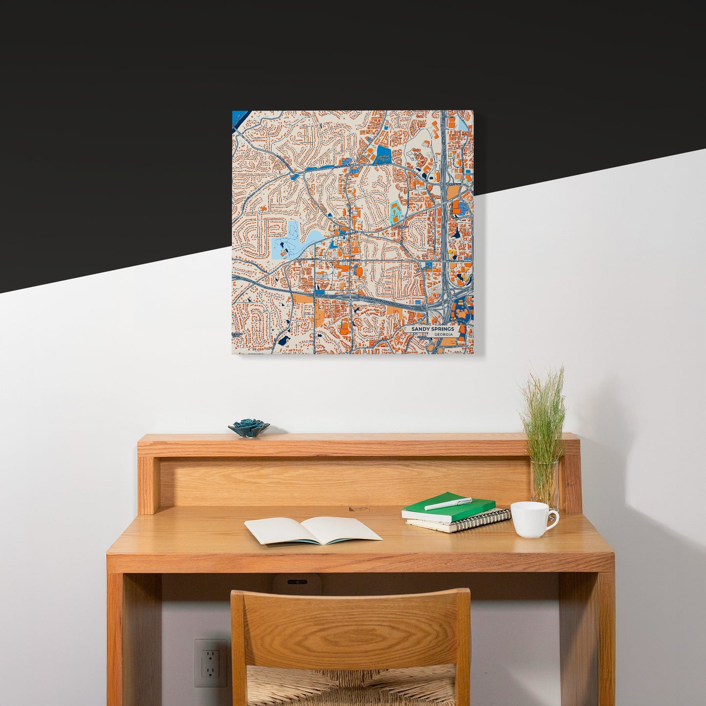 Sandy Springs Georgia Colorful City Map Canvas Print Scene
