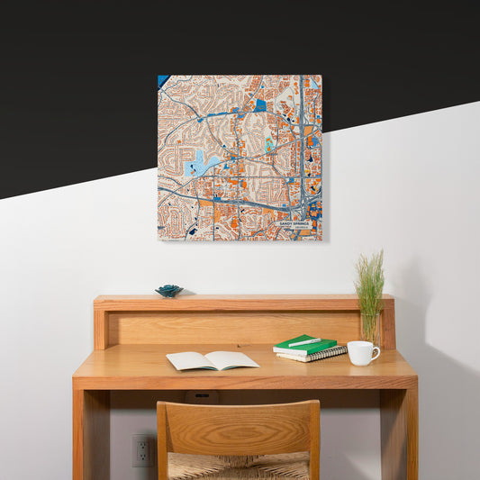 Sandy Springs Georgia Colorful City Map Canvas Print Scene