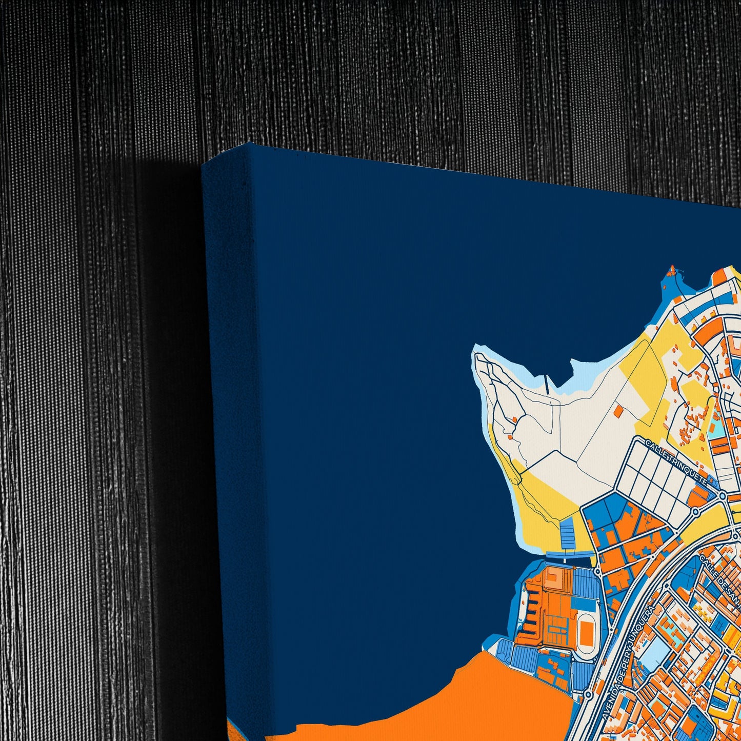San Fernando Spain Colorful City Map Canvas Print Detail