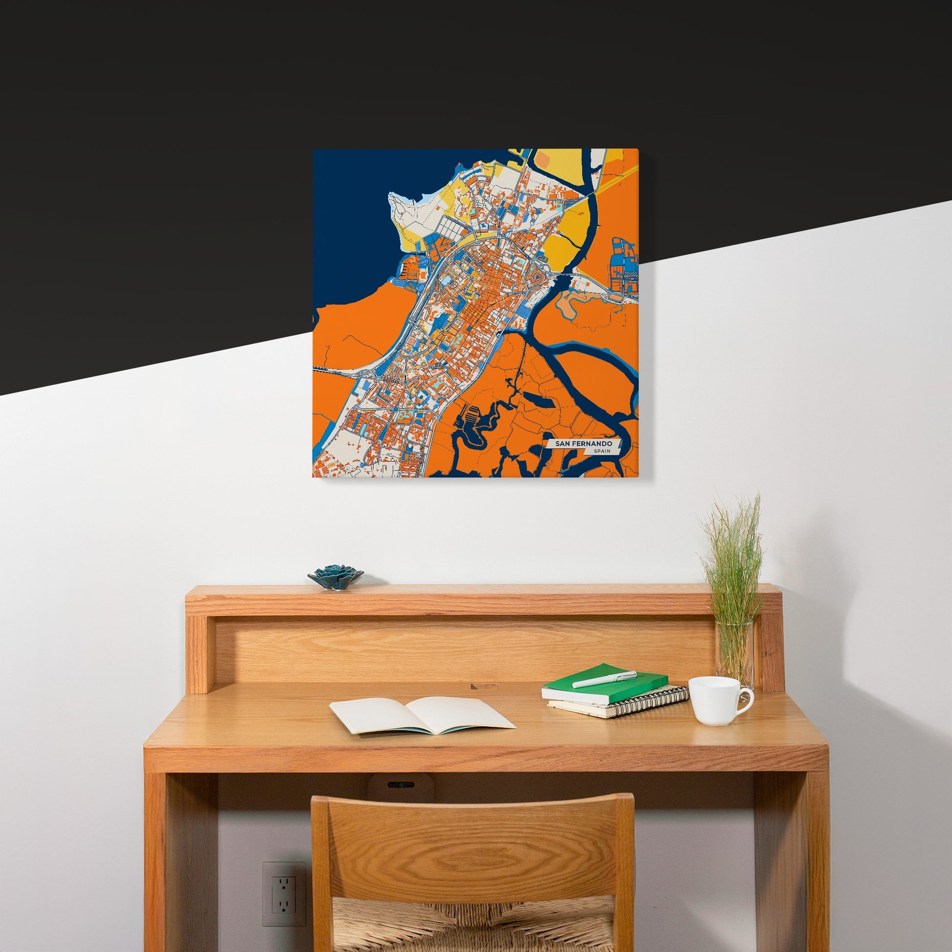 San Fernando Spain Colorful City Map Canvas Print Scene