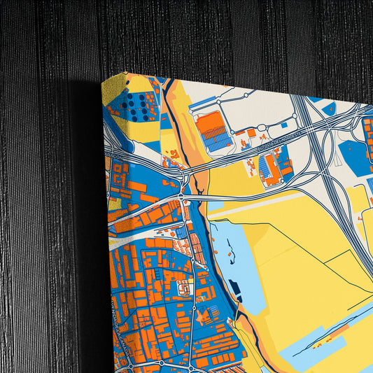 San Fernando De Henares Spain Colorful City Map Canvas Print Detail