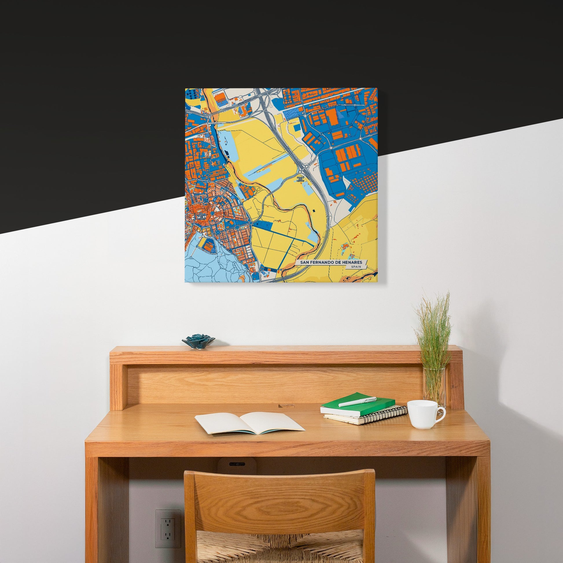 San Fernando De Henares Spain Colorful City Map Canvas Print Scene