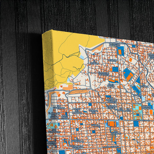 San Fernando Del Valle De Catamarca Argentina Colorful City Map Canvas Print Detail