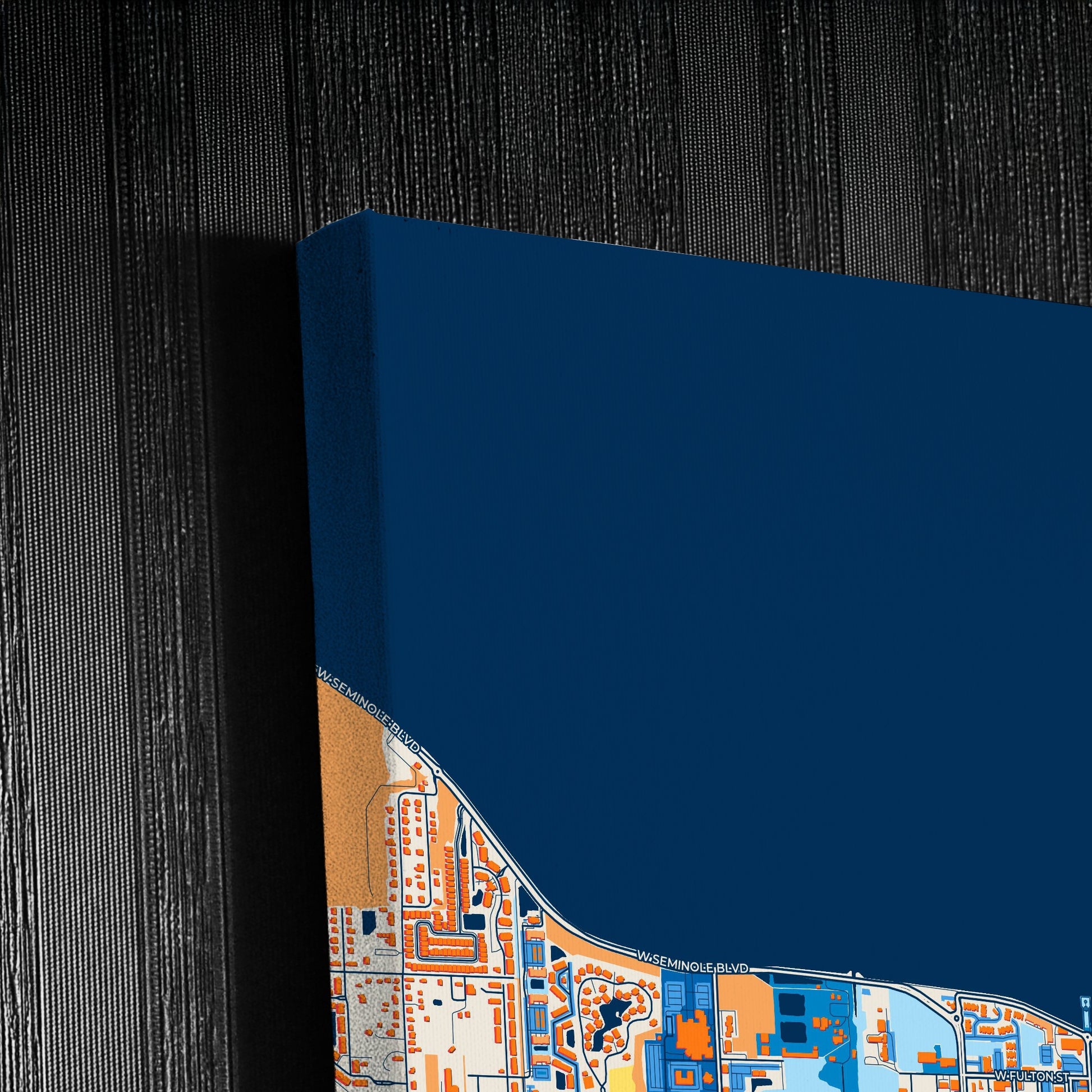 Sanford Florida Colorful City Map Canvas Print Detail