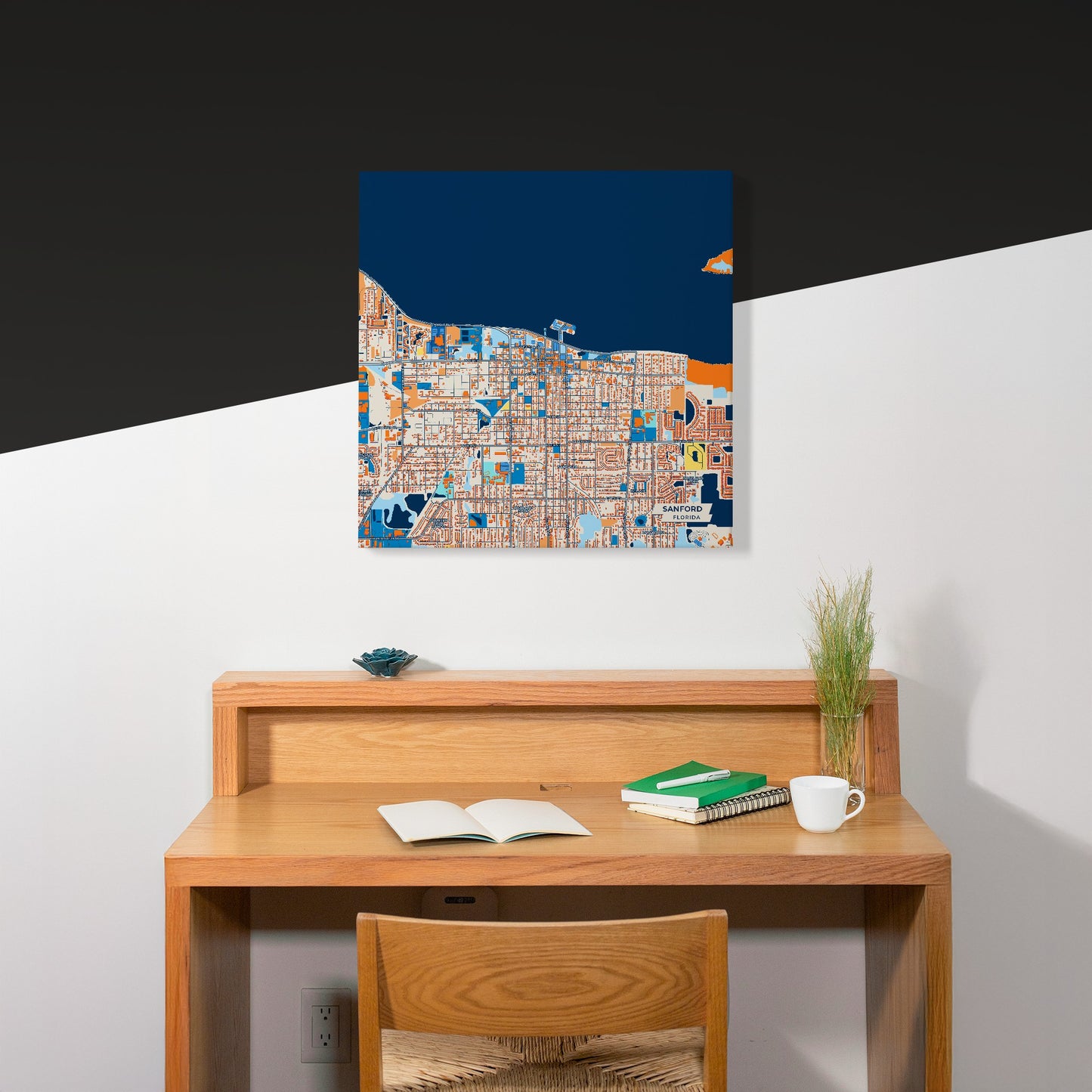 Sanford Florida Colorful City Map Canvas Print Scene