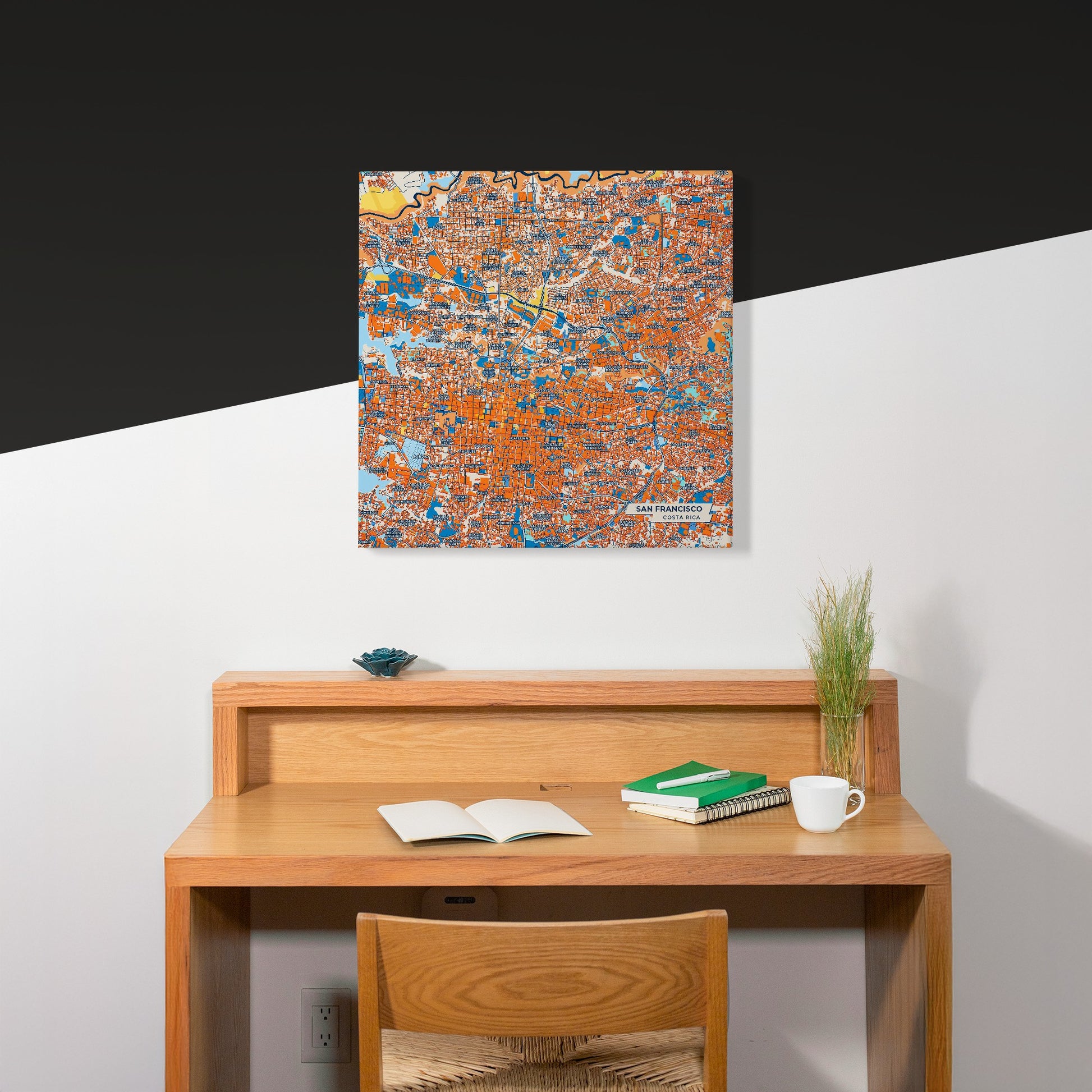 San Francisco Costa Rica Colorful City Map Canvas Print Scene