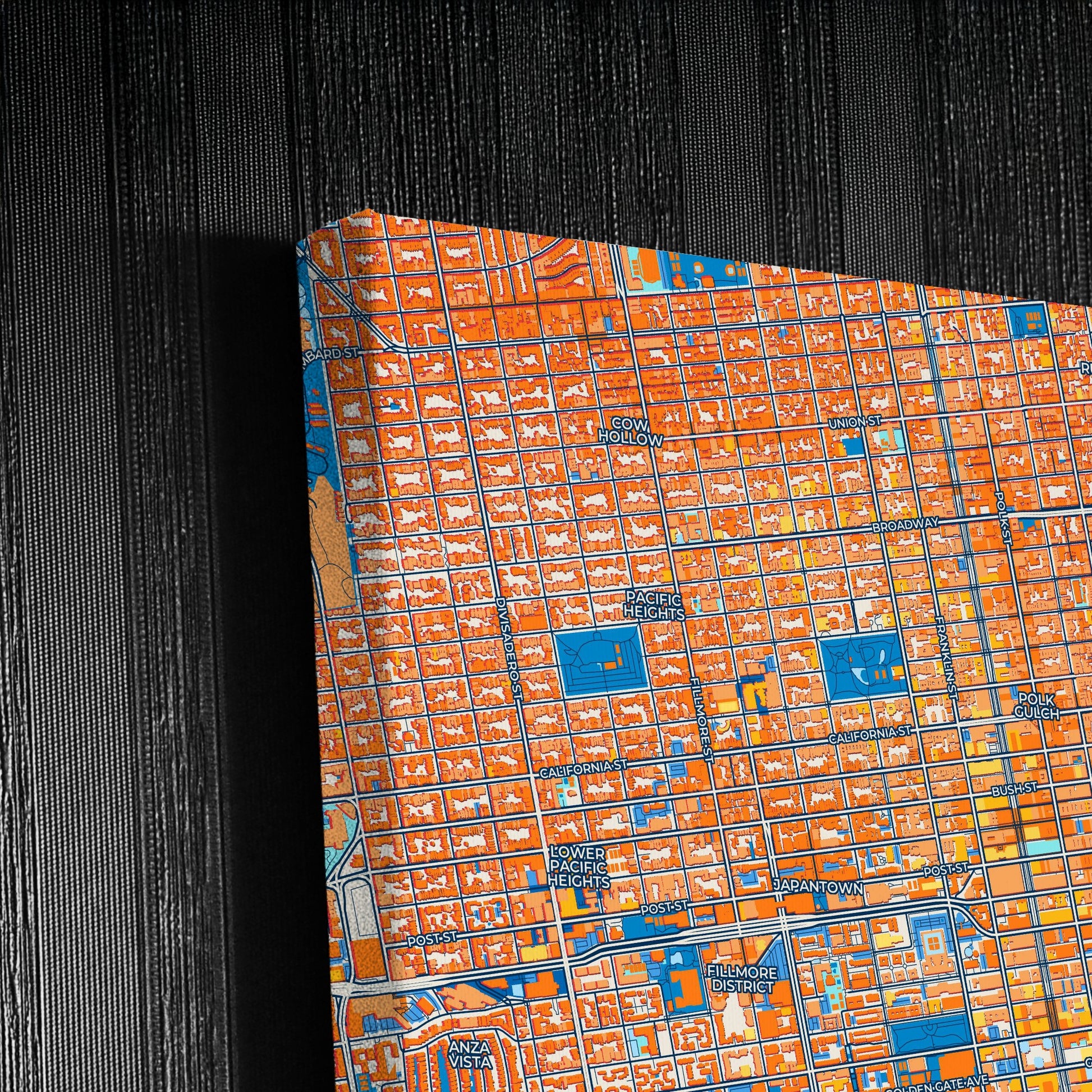 San Francisco California Colorful City Map Canvas Print Detail