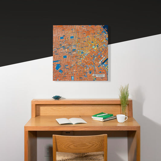 San Francisco California Colorful City Map Canvas Print Scene