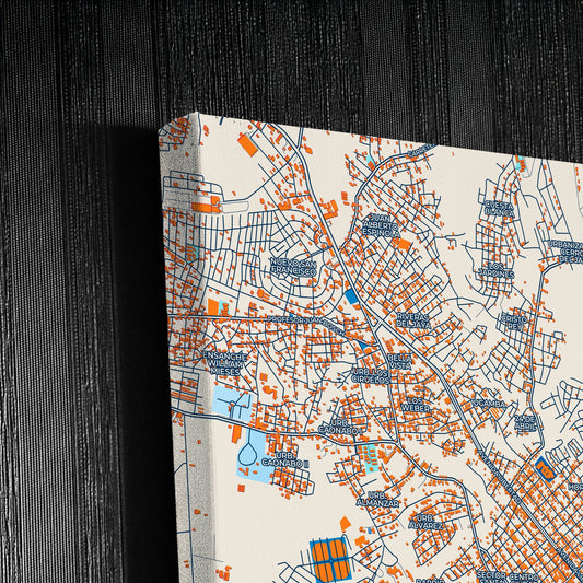 San Francisco De Macorís Dominican Republic Colorful City Map Canvas Print Detail