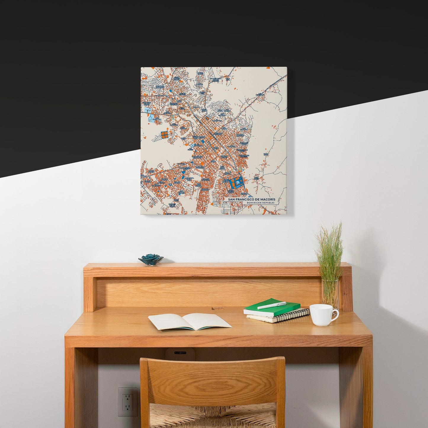 San Francisco De Macorís Dominican Republic Colorful City Map Canvas Print Scene