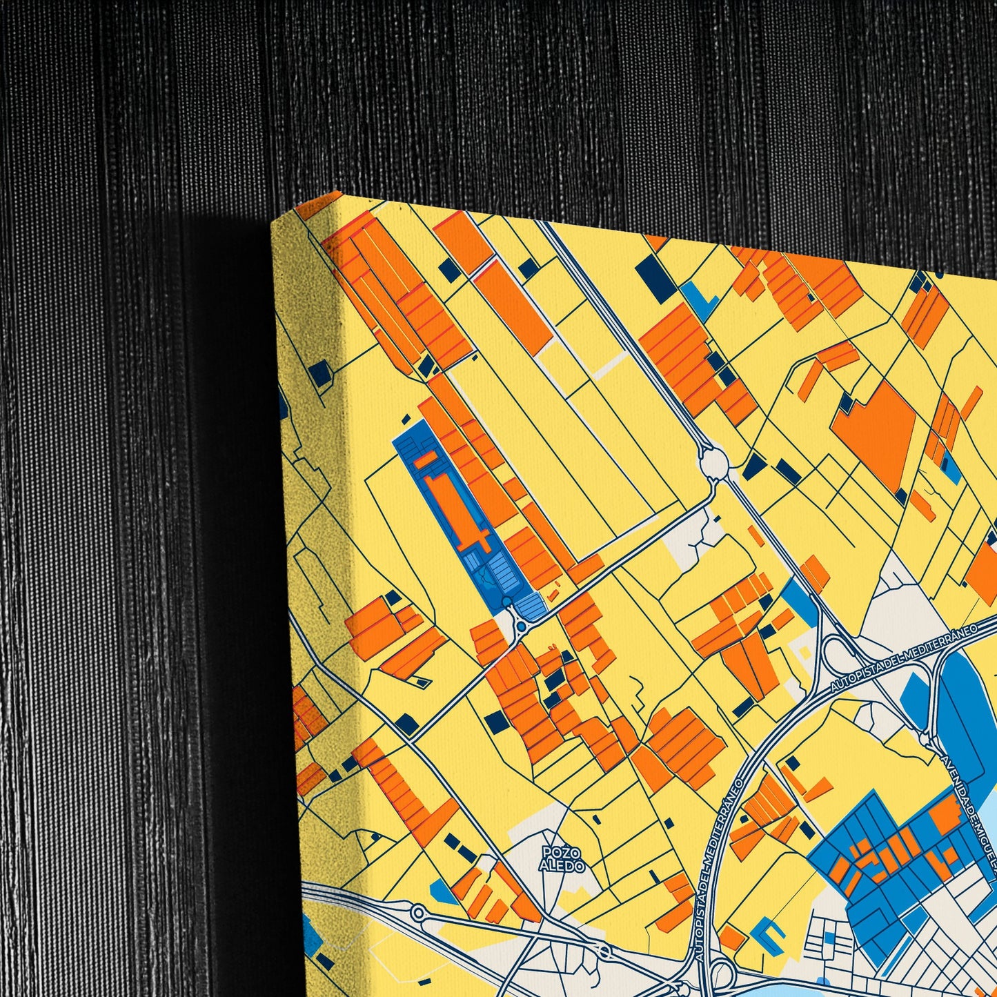 San Javier Spain Colorful City Map Canvas Print Detail