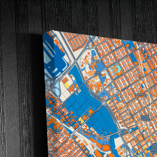 San Jose California Colorful City Map Canvas Print Detail