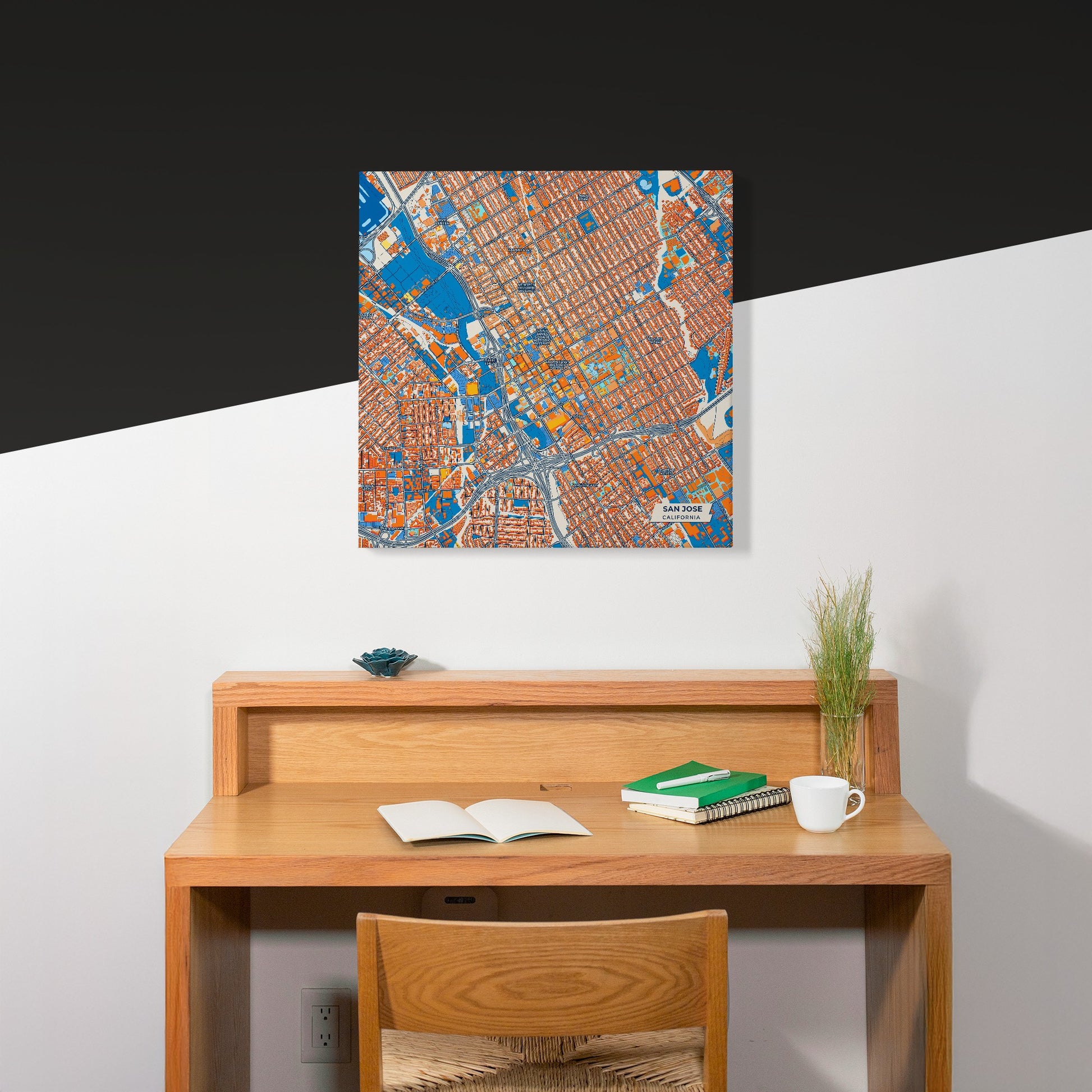 San Jose California Colorful City Map Canvas Print Scene