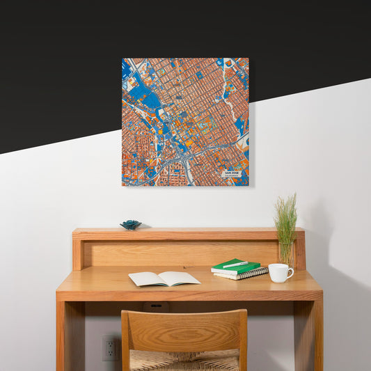 San Jose California Colorful City Map Canvas Print Scene