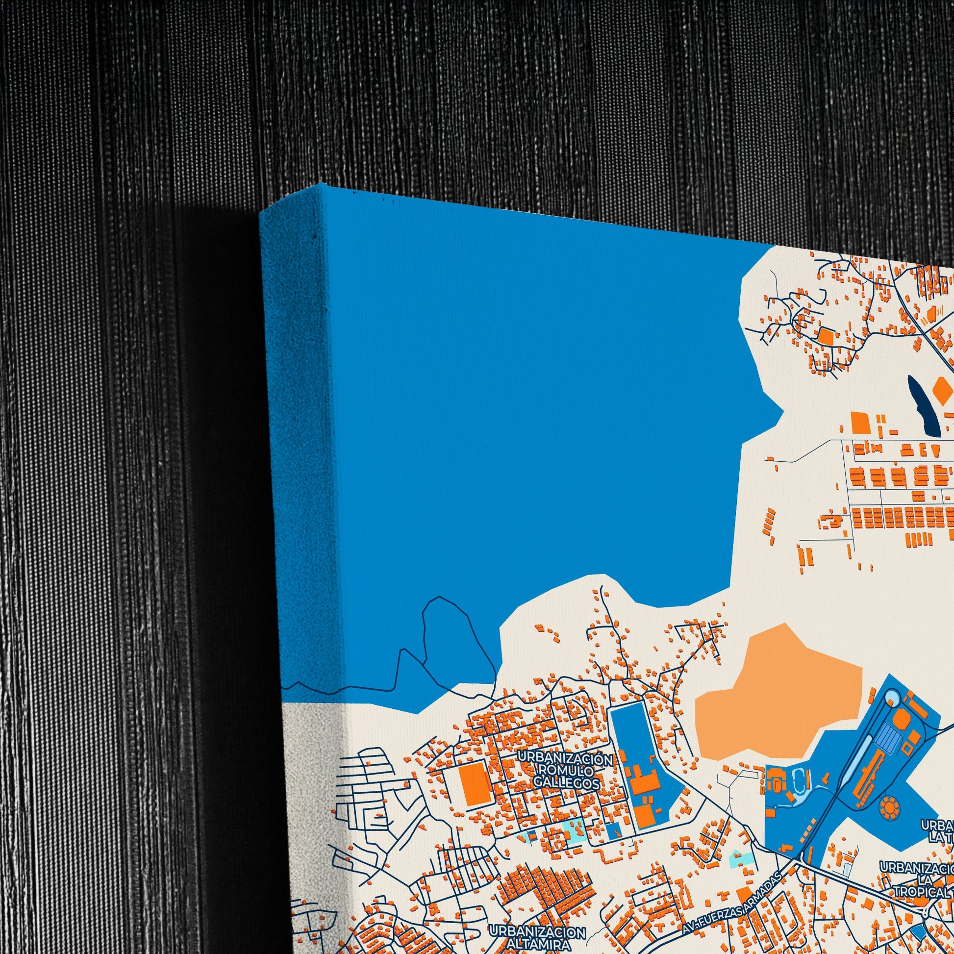 San Juan De Los Morros Venezuela Colorful City Map Canvas Print Detail