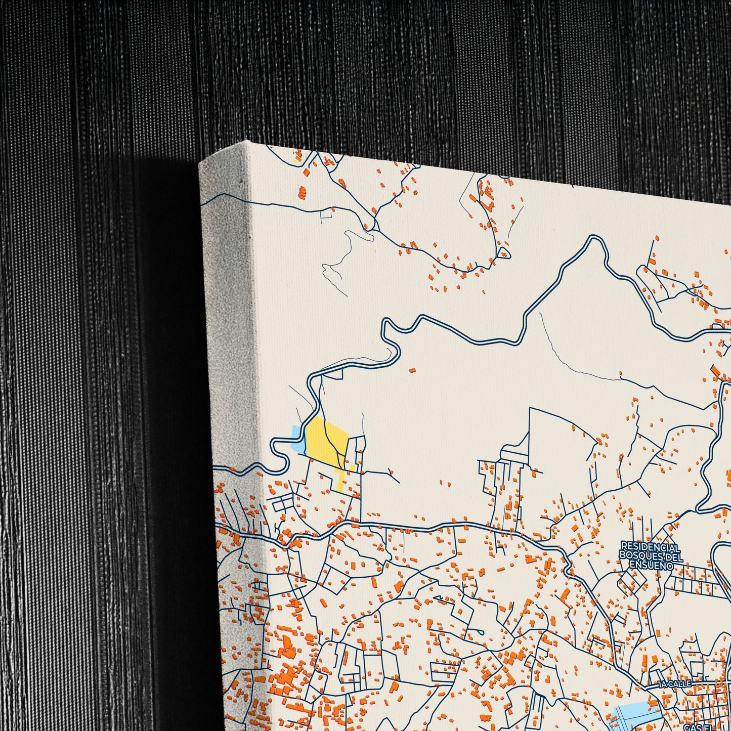 San Juan Sacatepéquez Guatemala Colorful City Map Canvas Print Detail