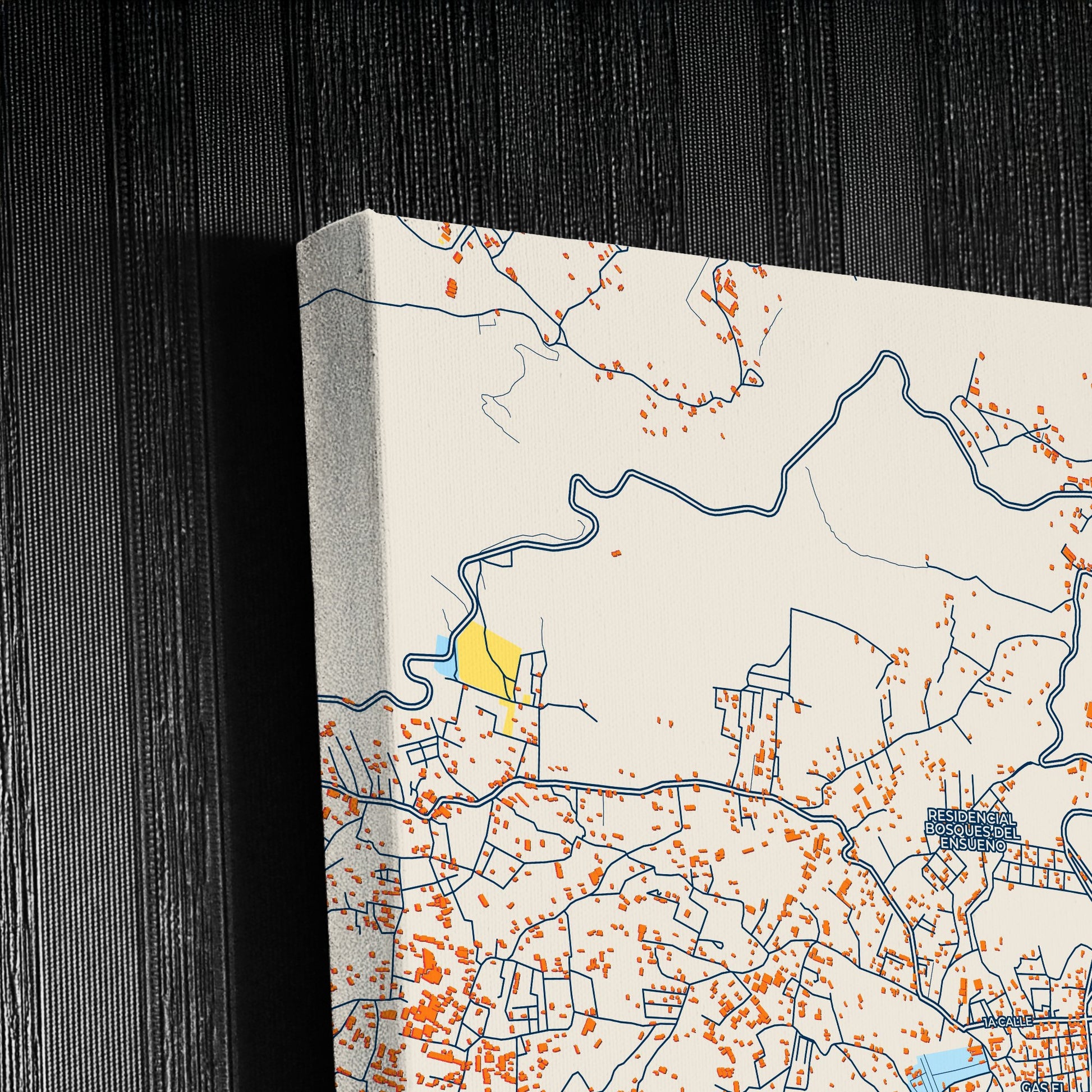 San Juan Sacatepéquez Guatemala Colorful City Map Canvas Print Detail