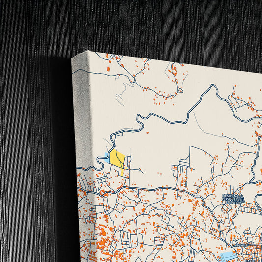 San Juan Sacatepéquez Guatemala Colorful City Map Canvas Print Detail