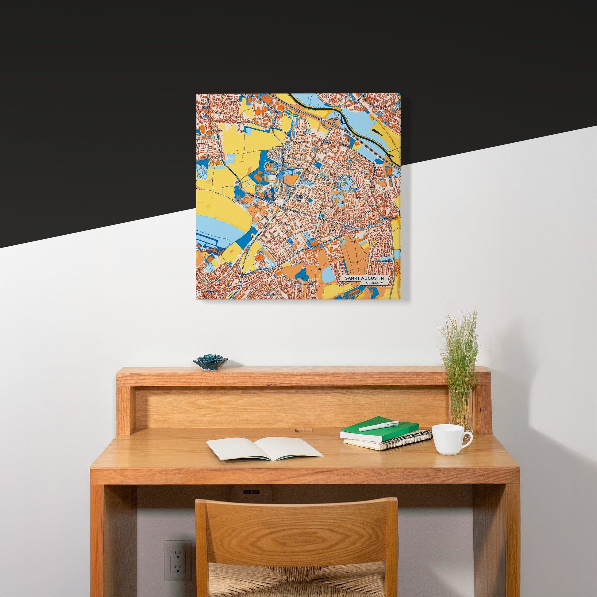 Sankt Augustin Germany Colorful City Map Canvas Print Scene