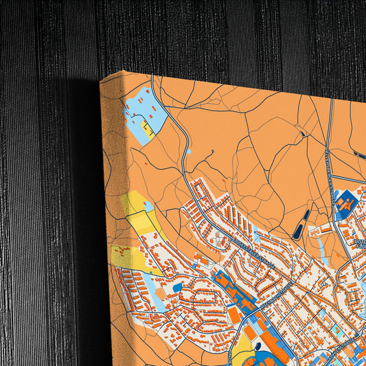 Sankt Ingbert Germany Colorful City Map Canvas Print Detail