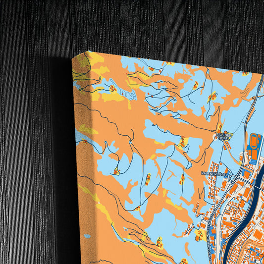 Sankt Johann Im Pongau Austria Colorful City Map Canvas Print Detail