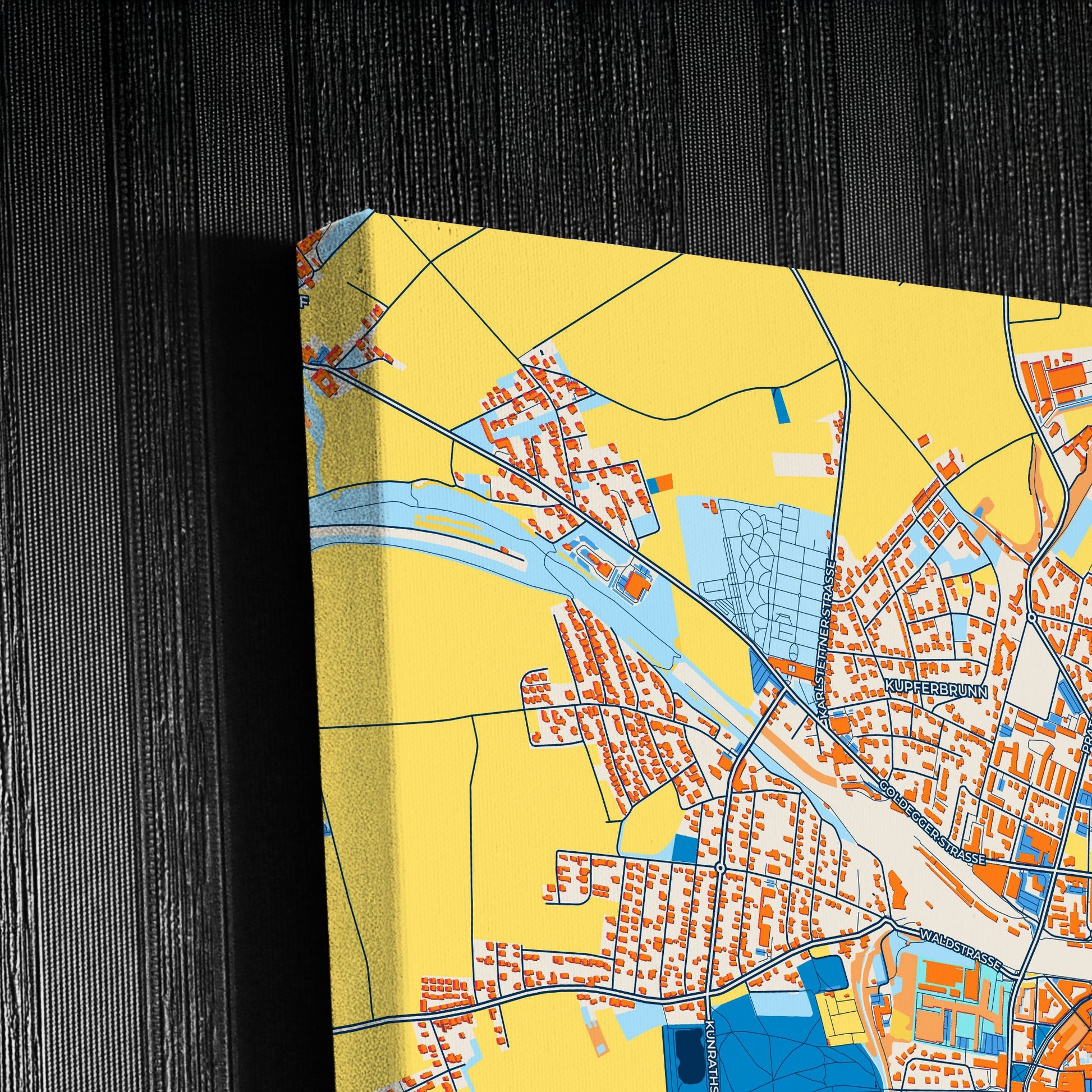 Sankt Pölten Austria Colorful City Map Canvas Print Detail