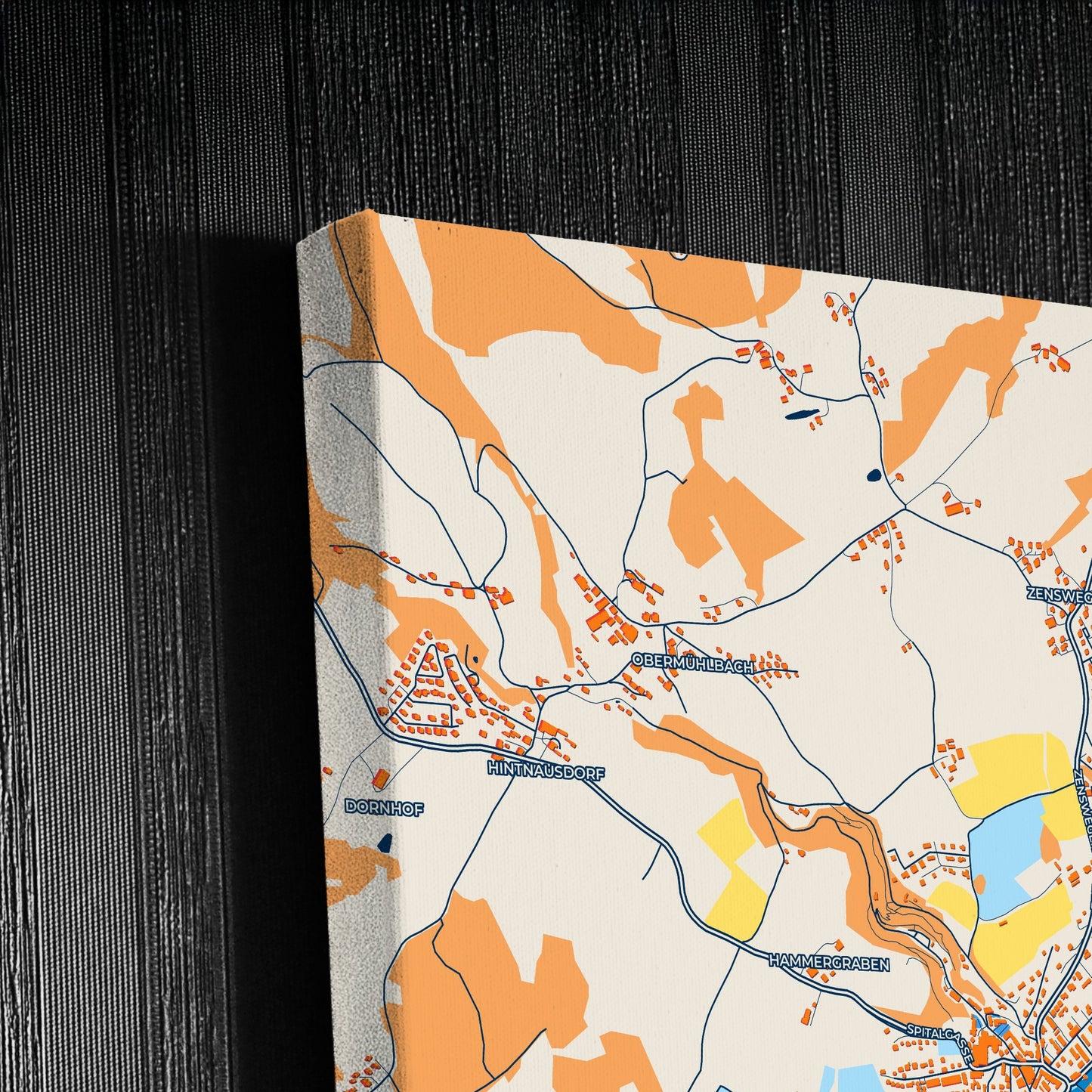 Sankt Veit An Der Glan Austria Colorful City Map Canvas Print Detail