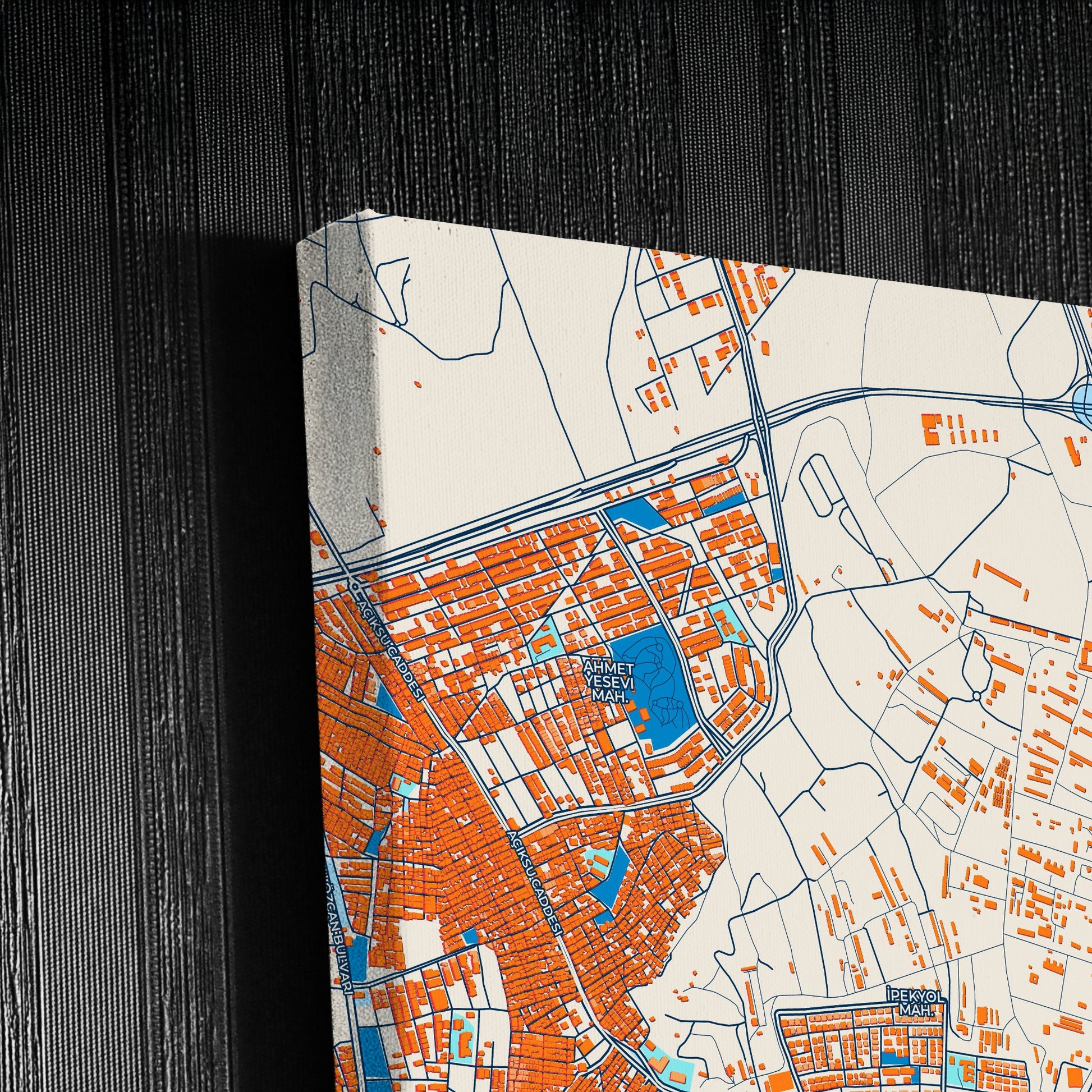Şanliurfa Turkey Colorful City Map Canvas Print Detail