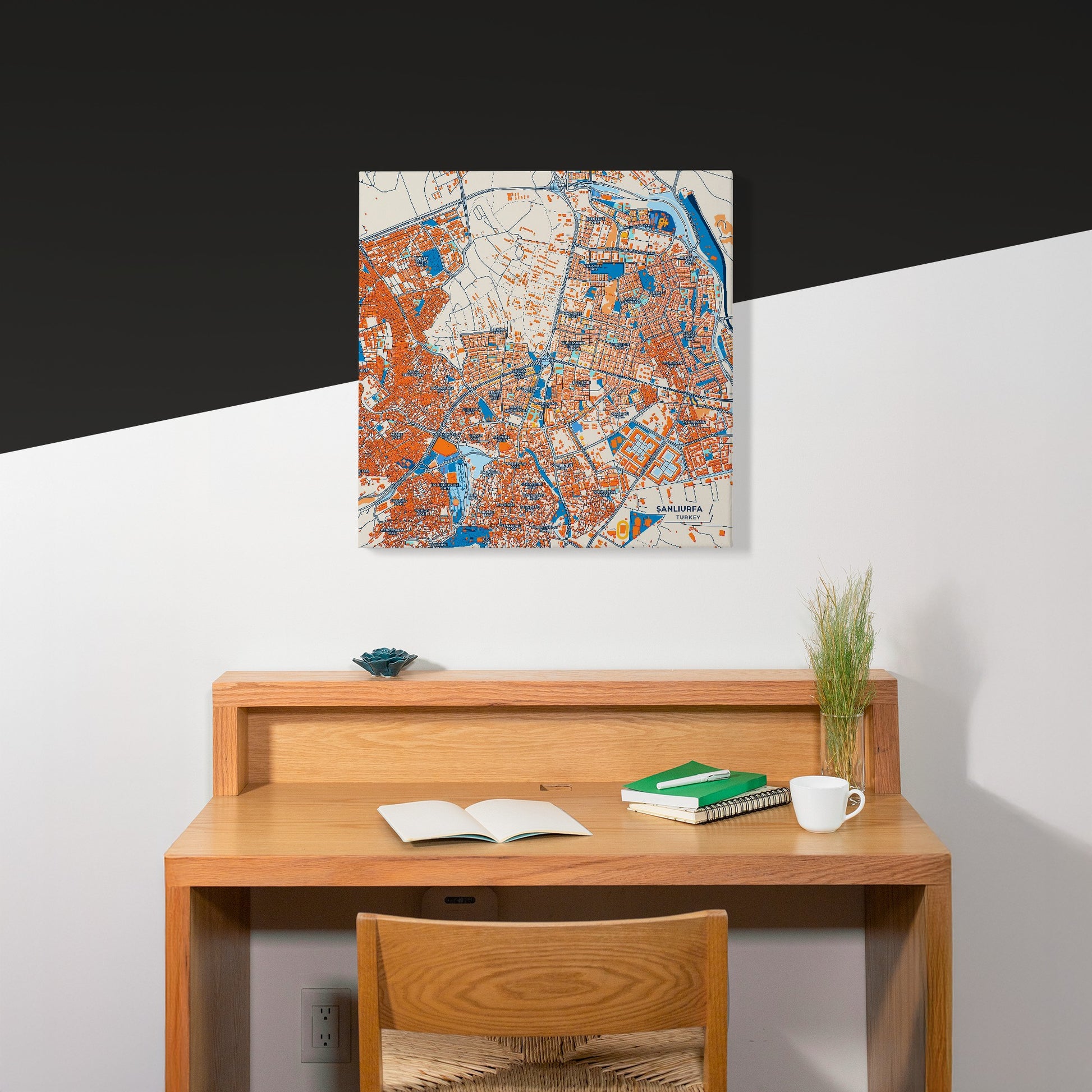 Şanliurfa Turkey Colorful City Map Canvas Print Scene