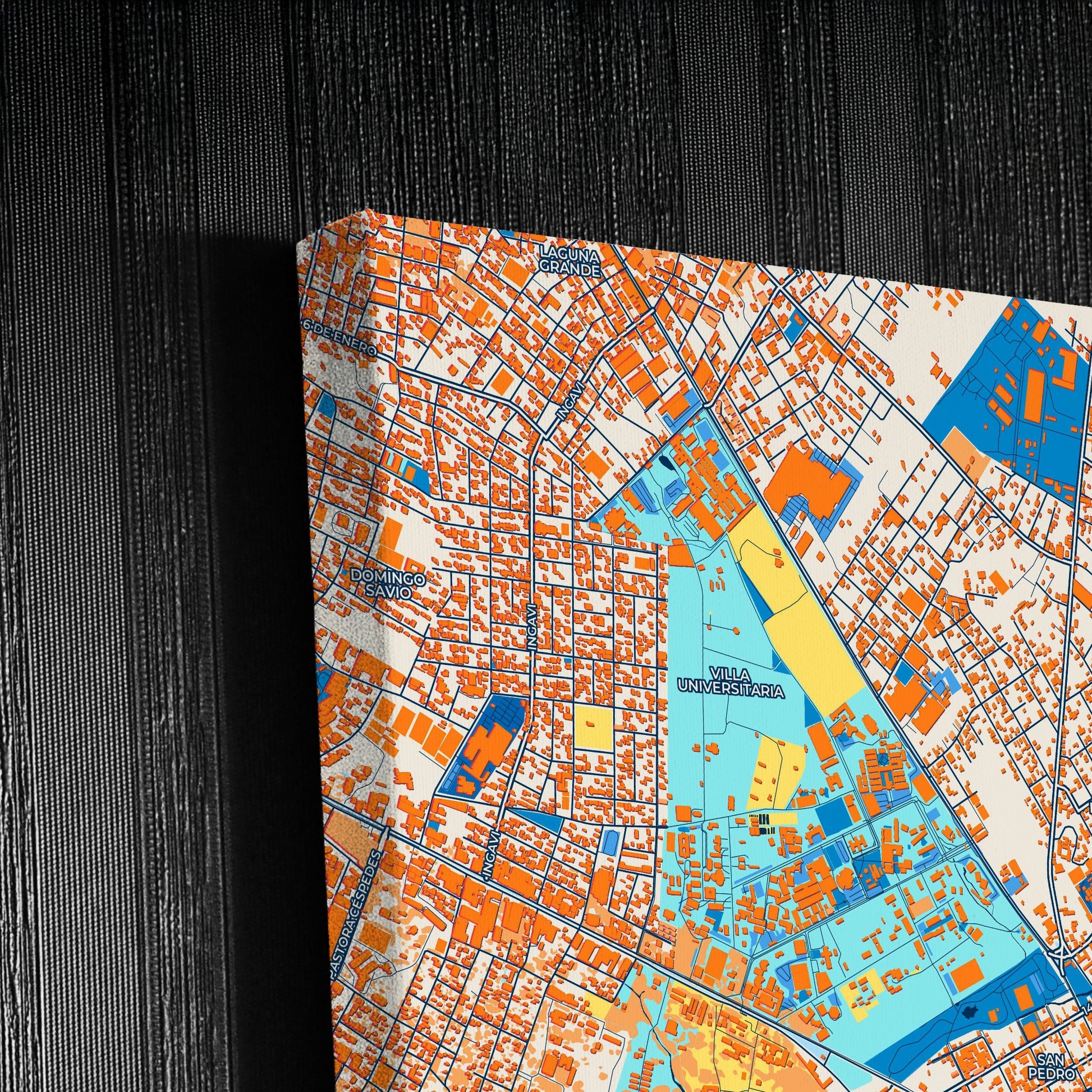 San Lorenzo Paraguay Colorful City Map Canvas Print Detail