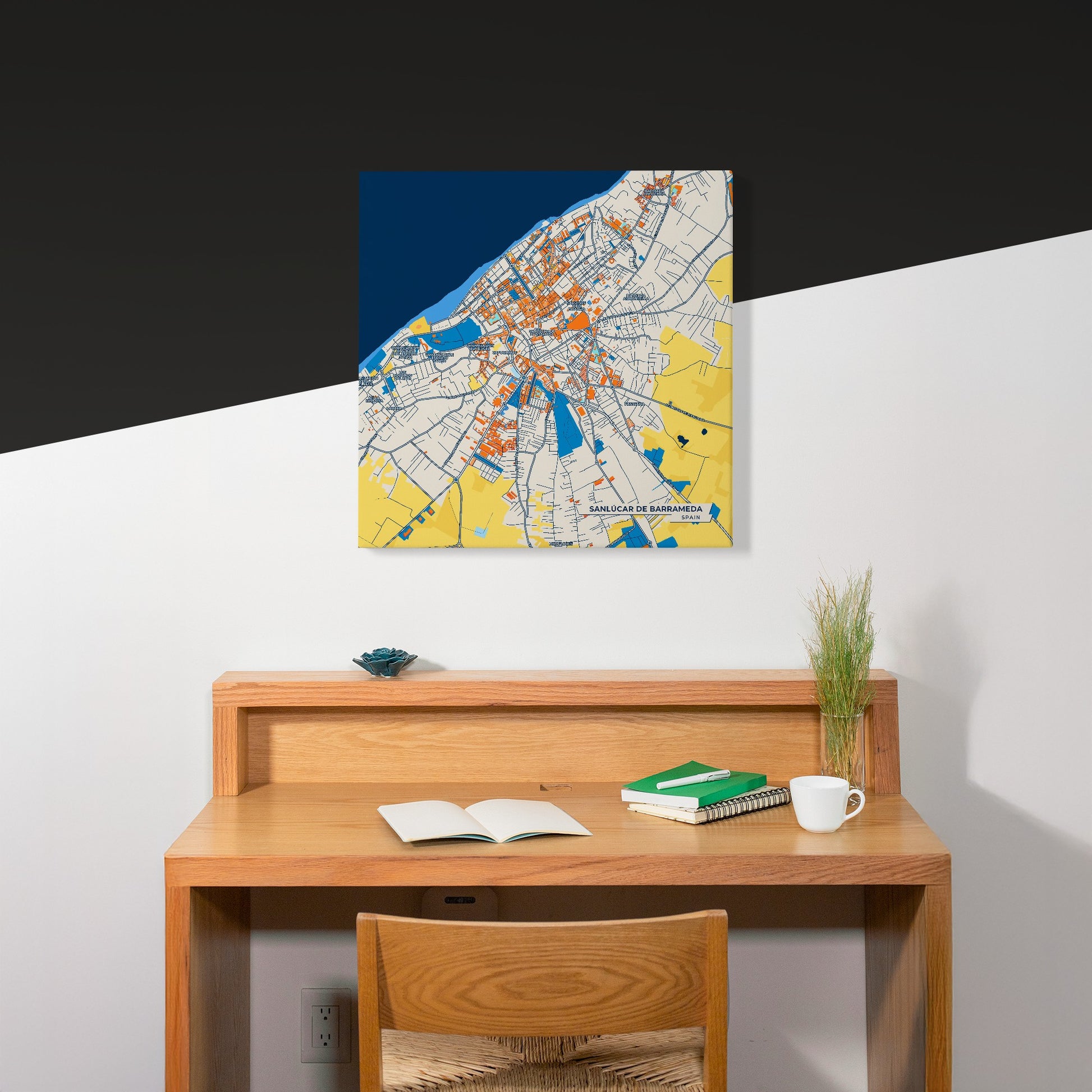 Sanlúcar De Barrameda Spain Colorful City Map Canvas Print Scene